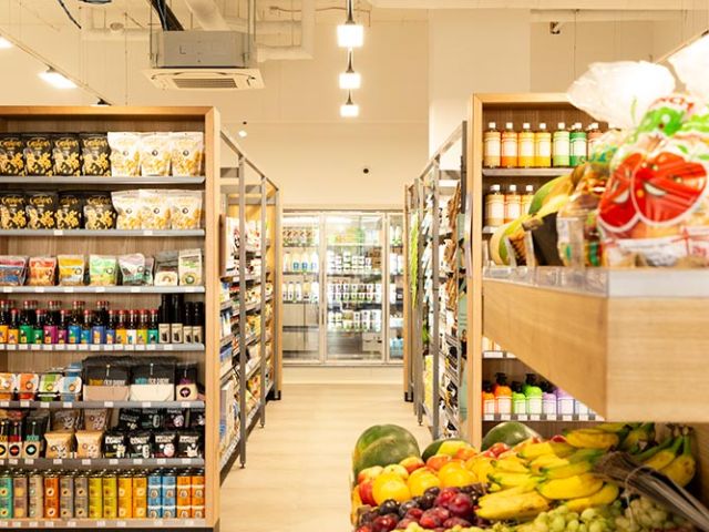 a photo of isles of fresh produce from an organic produce store in east brunswick