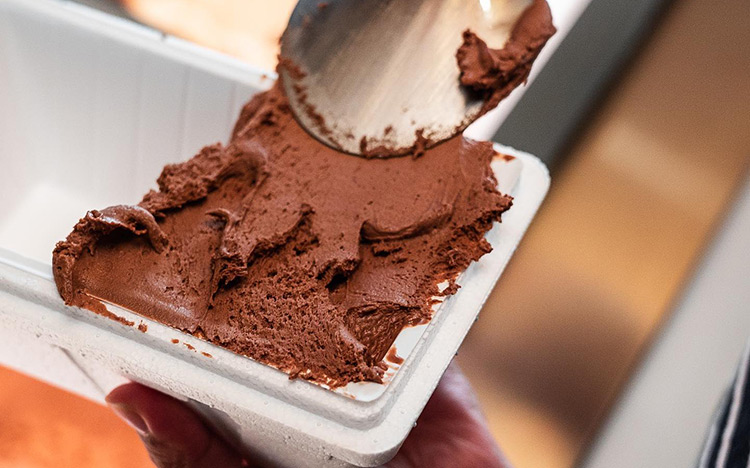 gelato-messina a tub filled with chocolate ice-cream
