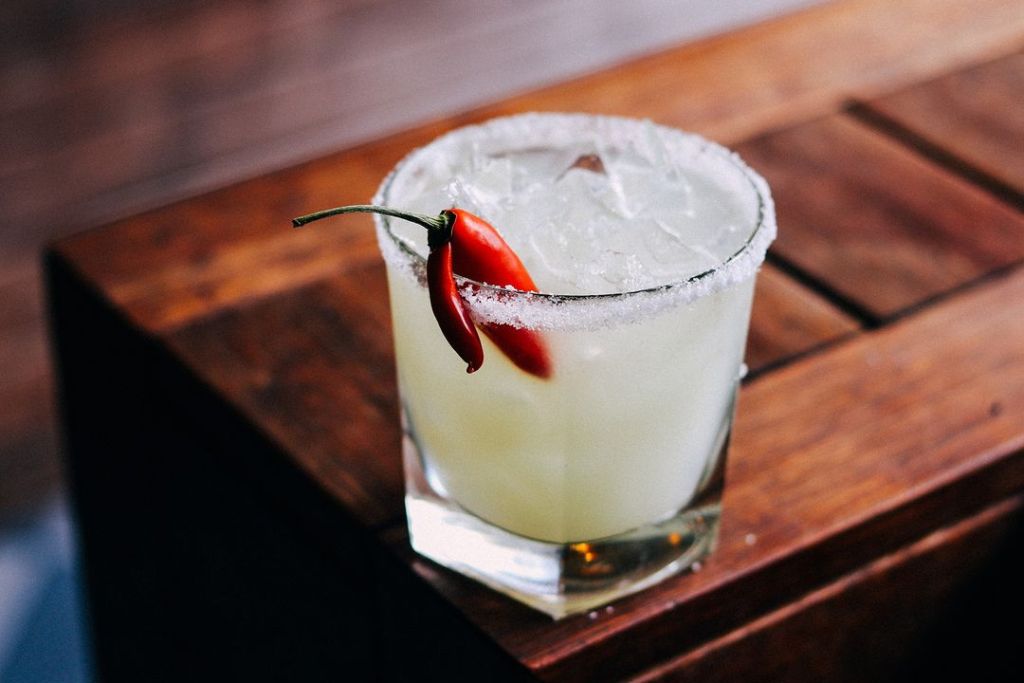 joey small a chilli margarita sitting on the bench